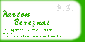 marton bereznai business card