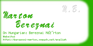 marton bereznai business card